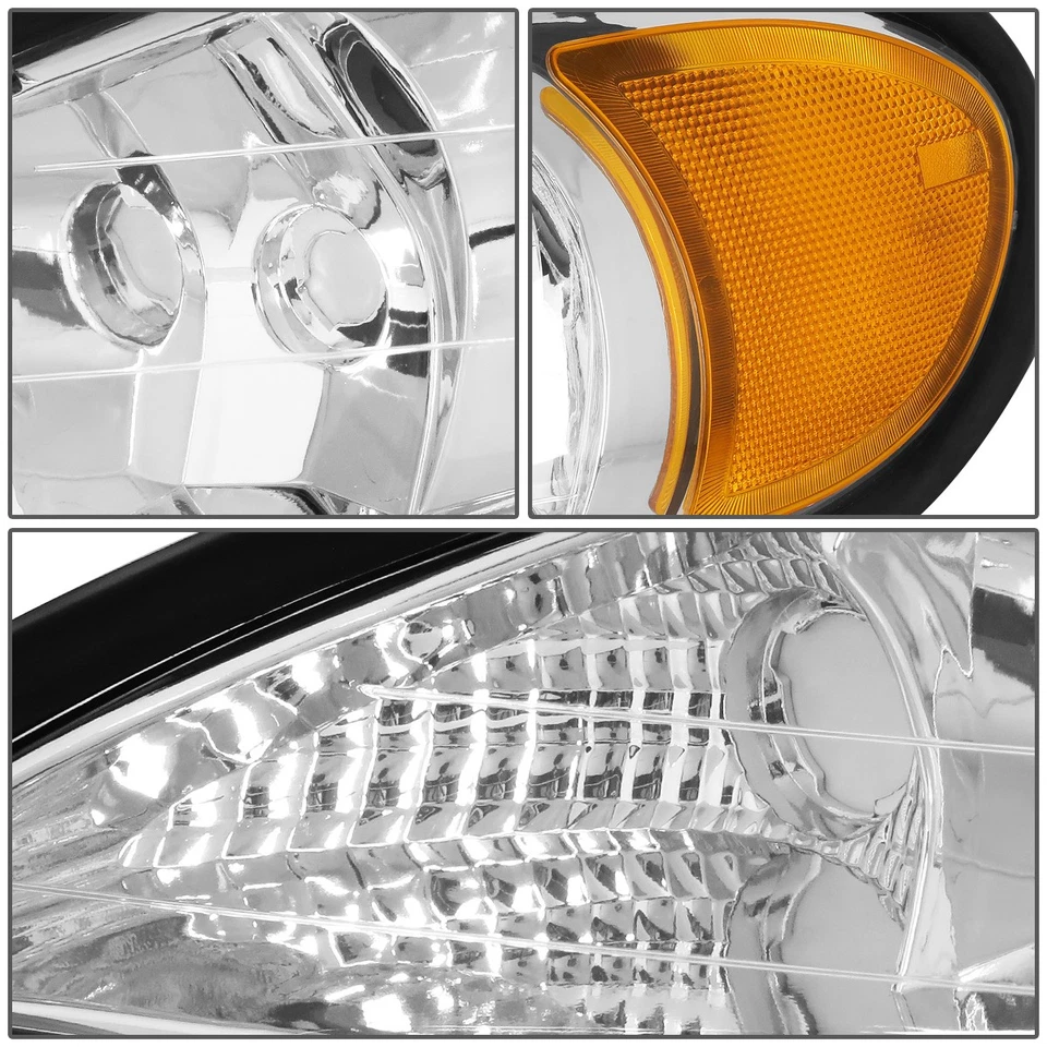 PARA 99-05 PONTIAC GRAND AM PAR CARCASA CROMADA ÁMBAR FAROS ESQUINEROS FAROS FAROS Foto 4 de 4