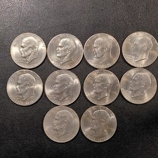 Eisenhower Dollars. 10 coins. 1976 Bicentennials Type2. Philly (no mint mark)