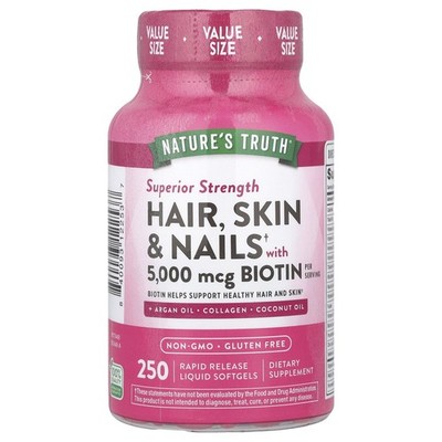 Nature's Truth, Unterstützung für Haar, Haut und Nägel mit Biotin, 250 Softgels