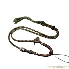 Collana stile tibetano intrecciata a mano corda amuleto thangka ciondolo accessori