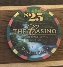 The Casino At Ritz Carlton San Juan Puerto Rico $25 casino Poker  chip