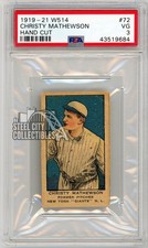 Christy Mathewson 1919-21 W514 Hand Cut Baseball Card #72 PSA 3