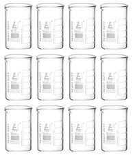 12PK Heavy Duty Beakers, 50Ml - 2.2Mm Thick, Uniform Walls - Superior Durability