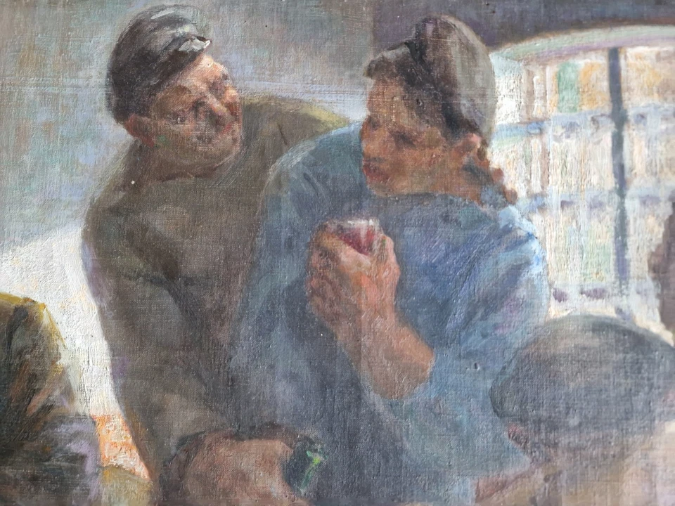 Tableau Peinture Bretagne Huile Sur Toile - Photo 3/4