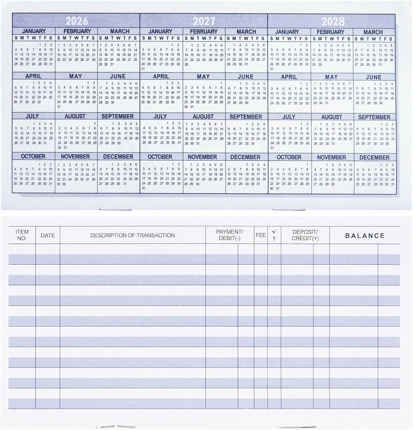 20 Pack Checkbook Register Check Registers for Personal Blank Ledger Transaction