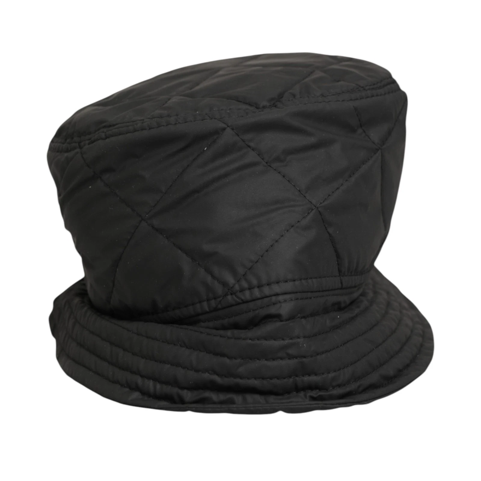 DOLCE & GABBANA Hat Black Nylon Quilted Bucket Men Capello s. 57 / S RRP 450usd