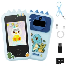Kids Toy Smartphone Dual Camera Phone Touchscreen Learning Toy Shockproof Case