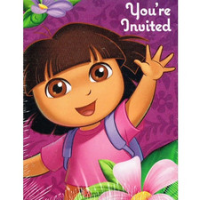 Dora the Explorer Birthday Party Invites & Thank You Cards 8 Count Invitations