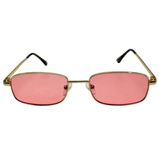 6044 | Retro Rectangle Sunglasses with Color Tinted Lenses