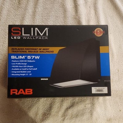 RAB SLIM 57W LED Wallpack Bronze Industrial Lighting Fixture