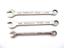 MATCO 3 Piece Combination Wrench Set - 1/4", 5/16", 11/32" - 12 Point - USA, SAE
