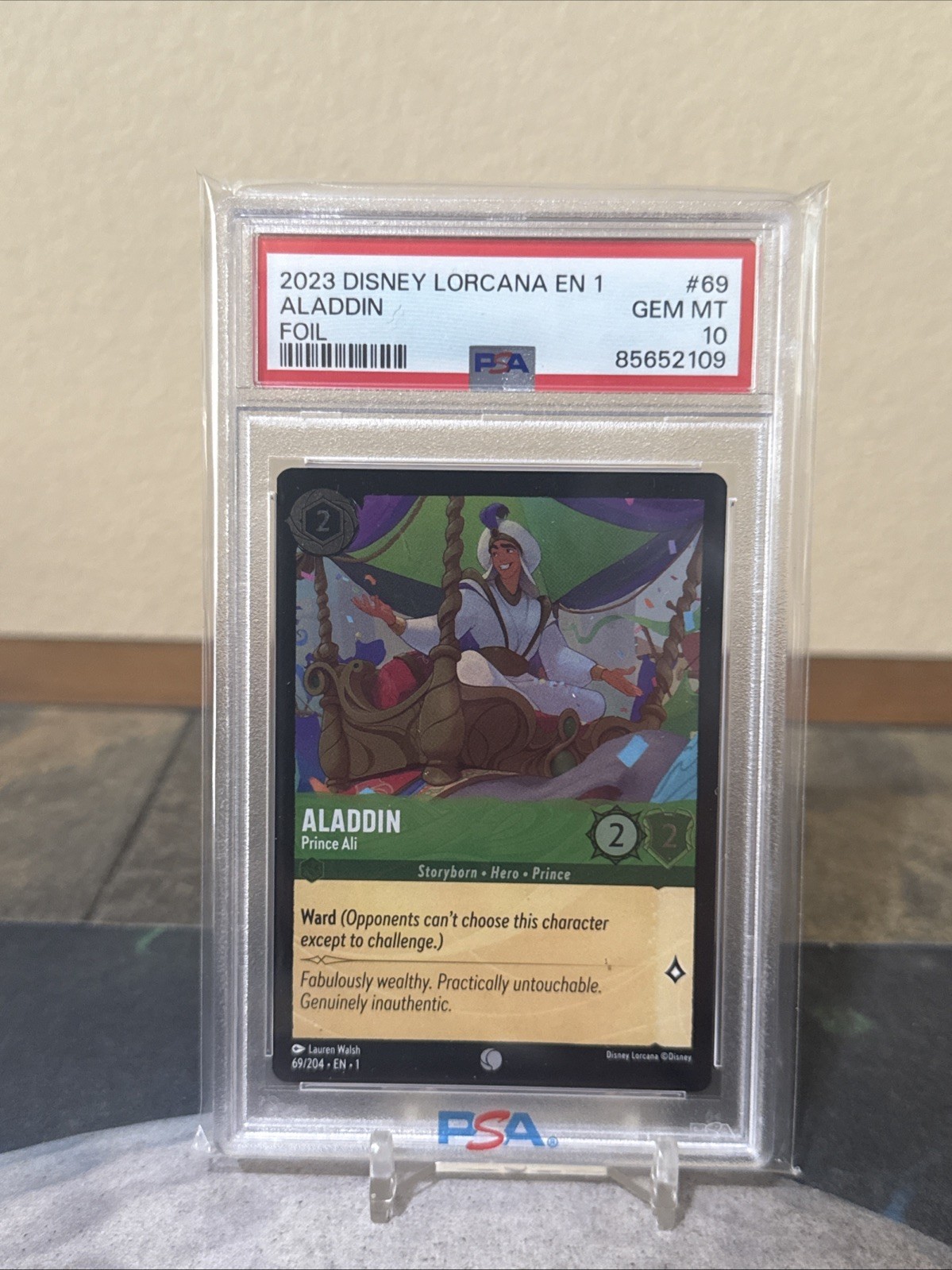 PSA 10 Aladdin Prince Ali 69/204 FOIL Lorcana the 1st Chapter GEM MINT LOW POP