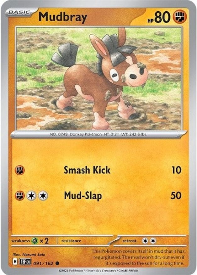 Pokemon Mudbray (91/224) Temporal Forces NM REVERSE HOLO