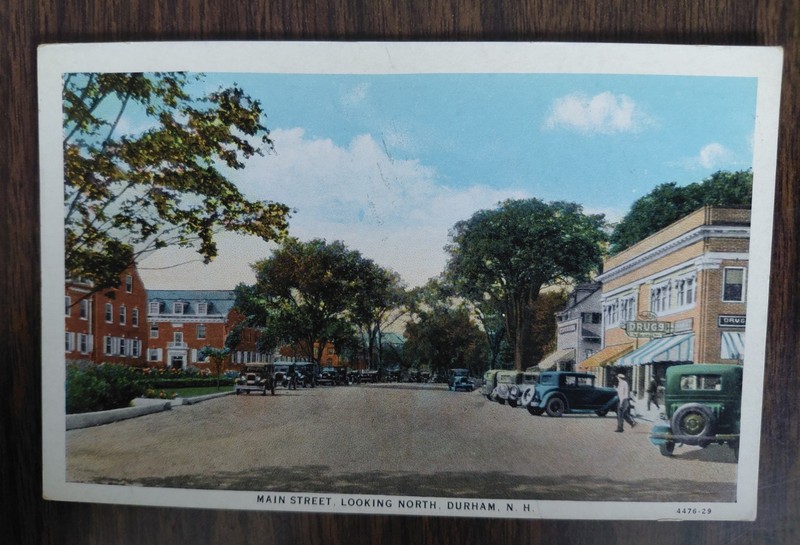 Durham New Hampshire Main Street Antique Autos Cars City Life Vintage 