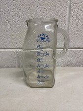 Vintage Stork Glass Baby Formula Measuring Pitcher From The 1950s. Made In USA
