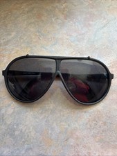 JORDACHE SUNGLASSES BLACK NYLON FRAMES AVIATOR LENSES RARE