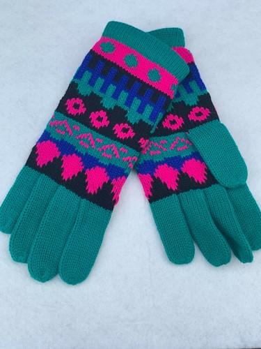NOS Vintage Retro Knit Gloves Stranger Things Bright Neon Hot Pink Choose Color - Picture 16 of 35