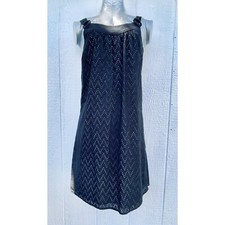 Little Black Dress - Embroidered Eyelet A-line Mini