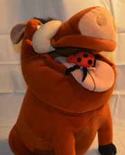 Disney The Lion King Pumbaa 15" Plush Toy Feed Me Ladybug