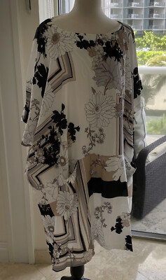 NWT CAFENOIR SUN DRESS SIZE L/XL WHIE WITH FLOWERS
