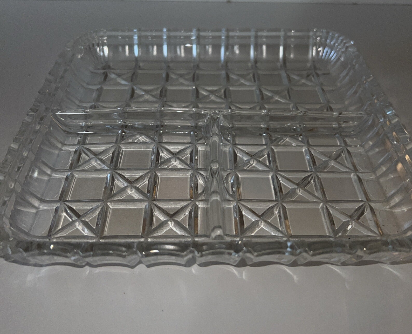 Indianna Glass Relish With 3 Sections