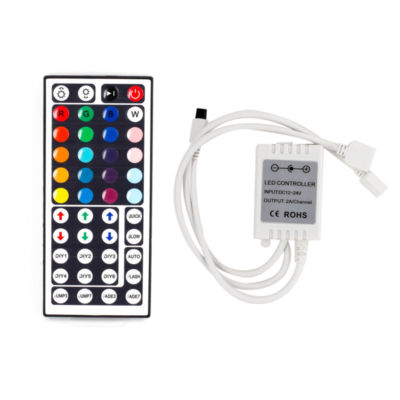 44Keys IR Remote Controller with Dual Connector 2A DC12V For RGB LED Light Strip