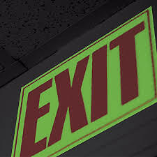   Glow In The Dark EXIT SIGN PHOTOLUMINESCENT 10''W X 9''H Heavy Duty Vinyl 