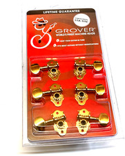 Grover Gold Round Button Sta-Tite Vintage Open Gear Guitar Tuners V98G