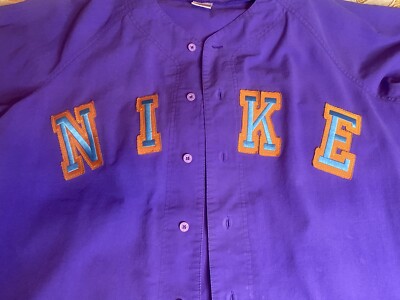 レア　nike Jordan vintage　ベースボールシャツ　紫 Vintage Size XL Nike Embroidered Baseball Style Jersey Purple