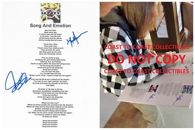 Jeff Keith & Frank Hannon Signed Tesla Song And Emotion Lyrics Sheet COA Proof