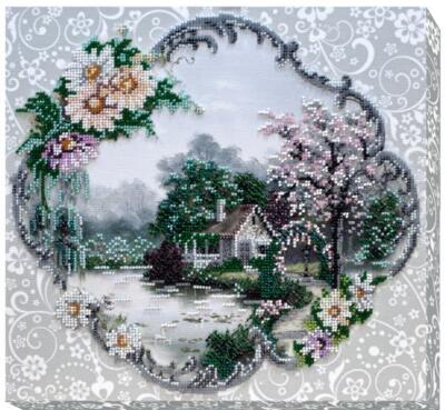 Bead embroidery kit House on the water needlework kit canvas beadwork pattern
