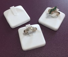 12pc Ring Displays White Jewelry Holder Faux Leather Displays Square Ring Stand