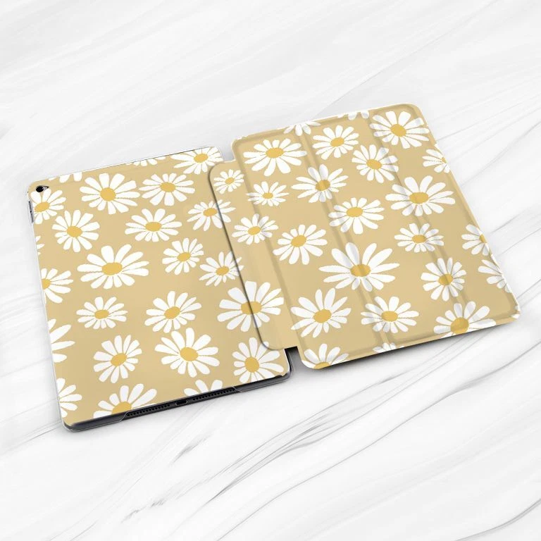 Light Brown Daisies Flowers Case For iPad 10.2 Air 3 4 5 Pro 9.7 11 12.9 Mini - Image 2 of 4