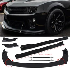 Front Bumper Lip Spoiler Splitter Glossy Black Extension For Chevy Camaro