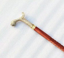 Brass Derby/Designer Handle Wooden Walking Stick Cane 37" For Dad/Father/X-mas.