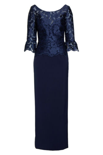 JS Collections Embroidered Mesh Peplum Gown, Ballet neck, Lined Size 4, $318 NWT - Picture 4 of 4