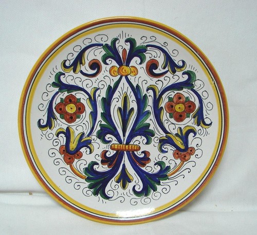 vintage retro italy dipinto a mano deruta hand