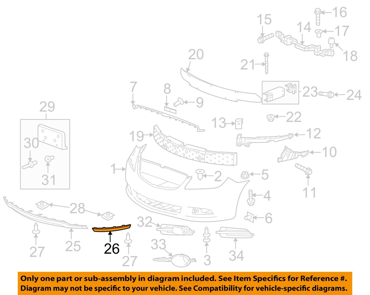 GM OEM 10-13 LaCrosse Bumper Components-Air Deflector 25782872 | eBay