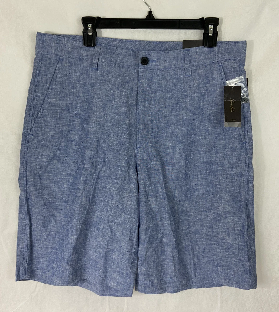 NEW TASSO ELBA ISLANDS LINEN SHORTS MENS 34 NATURAL LINEN BLEND