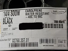 NEW Carol 02768 14/4C Carolprene SOOW 600V 90C Portable Power Cable Cord Black