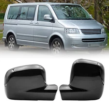 Gloss Black Side Wing Mirror Cover Cap W/frame For 2003-2009 VW Transporter T5