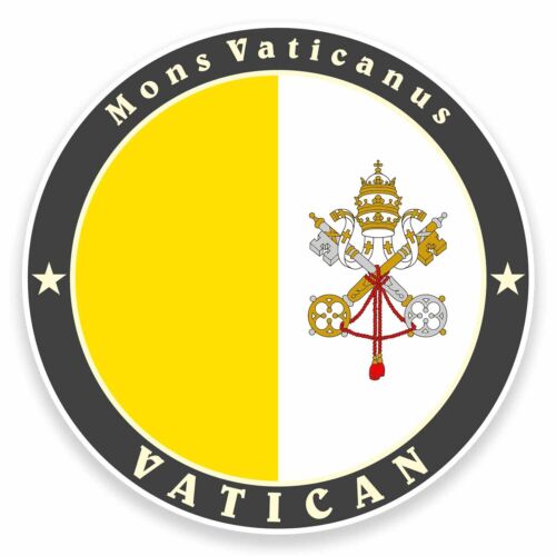2 x 10cm The Vatican Rome Italy Flag Vinyl Sticker Laptop Travel Luggage #9510 - Picture 1 of 4