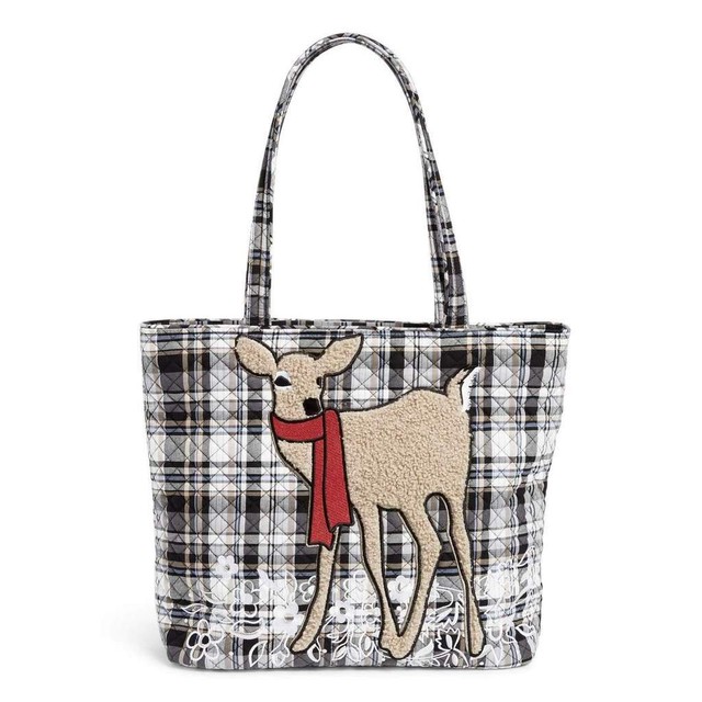 Vera Bradley Cozy Neutral Tote Bag Purse Deer Merry Mischief 2020 for