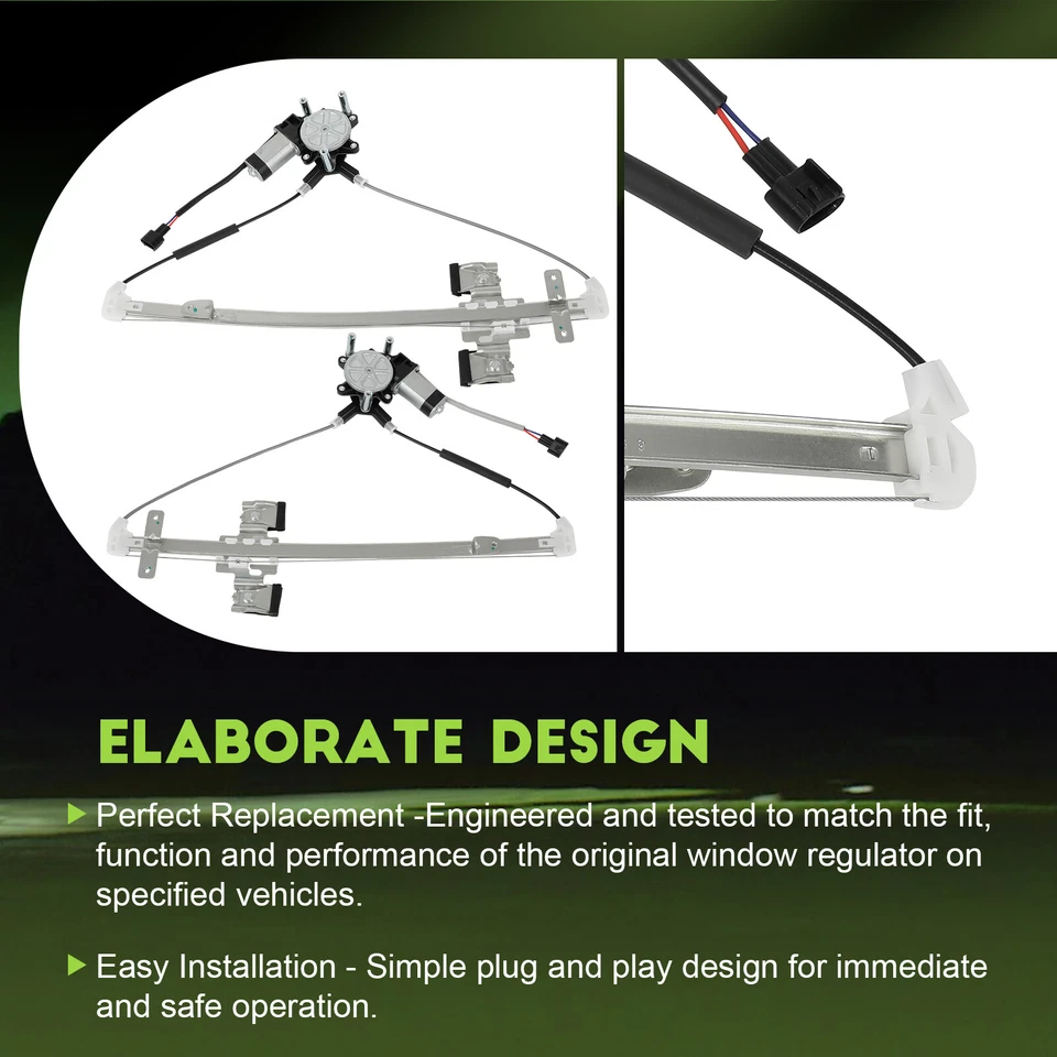 For 2006-2009 Mitsubishi Raider Power Window Regulator Pair Rear With Motor - Image 4 of 4