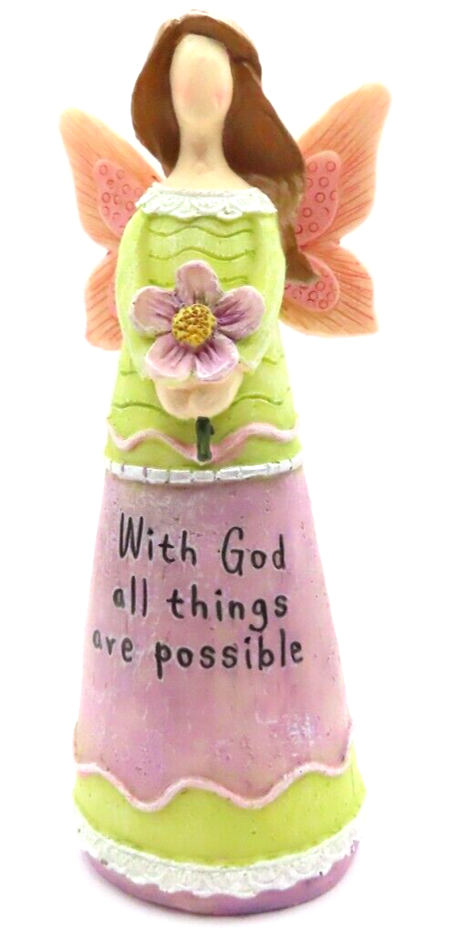 With God all things are Possible  Angel Ornament Gift Christian 16 CM Jesus