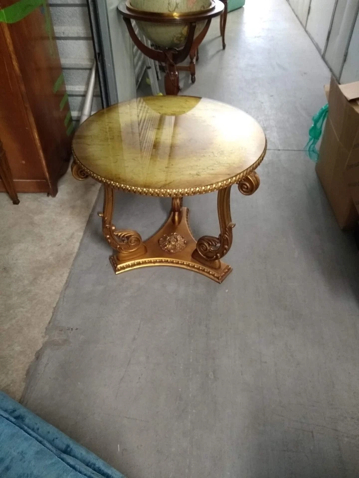 独特复古中世纪现代 26 英寸圆桌 22 英寸高仅拾音器 — 第 3/3 张图片