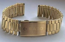 Gold Plated 18mm Stainless Steel Watch Bracelet Strap Band Fits Rado Diastar..