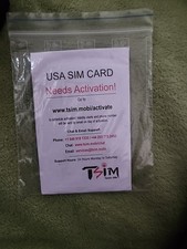 TSIM USA Prepaid Sim Card. Needs Activation.  Unlimited Calls And Texts