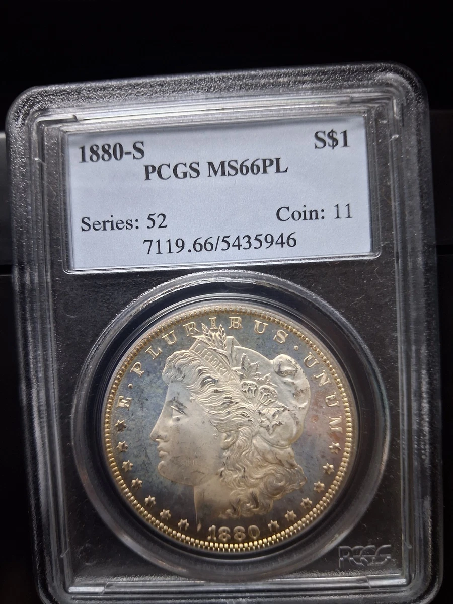 Silver MS 66 Graded 1880 Year Morgan US Dollars (1878-1921) for