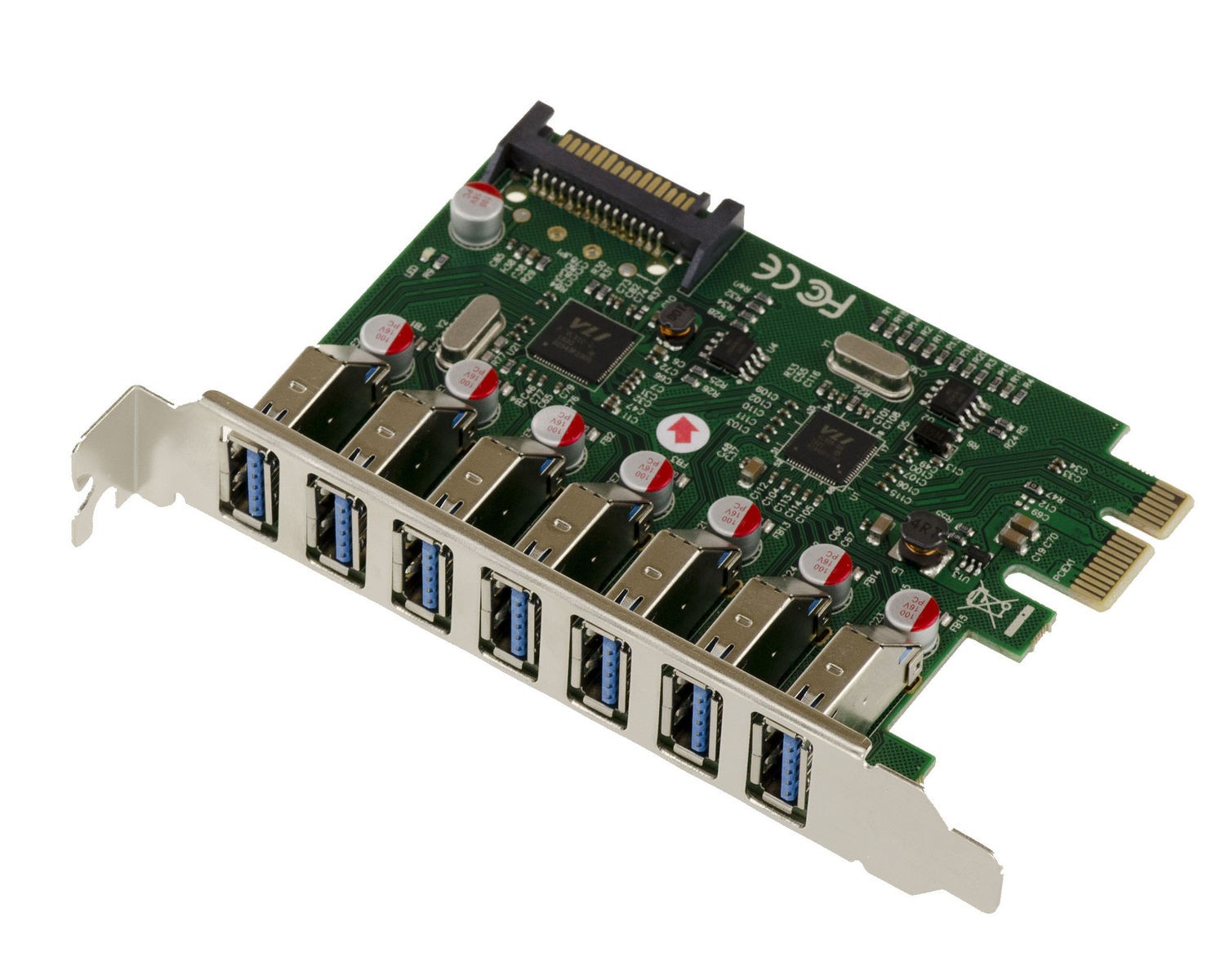 Carte USB 3.0 PCIe pour brancher 7 périphériques et disques externes